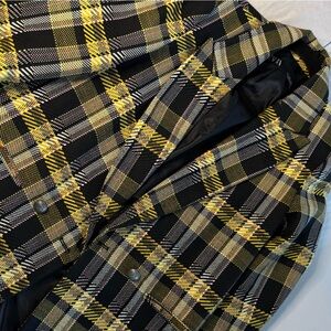 Zara Black and Yellow Plaid Blazer